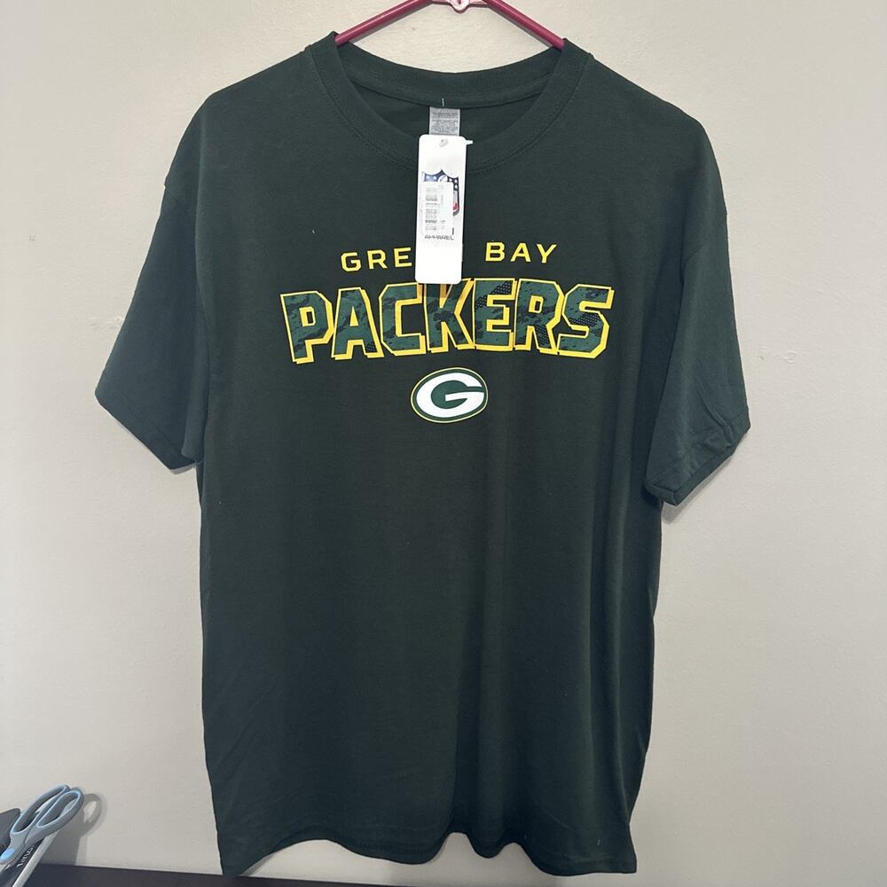 Green Bay Packers T-Shirt Adult Large 100% Cotton Green NFL New w/ Tag